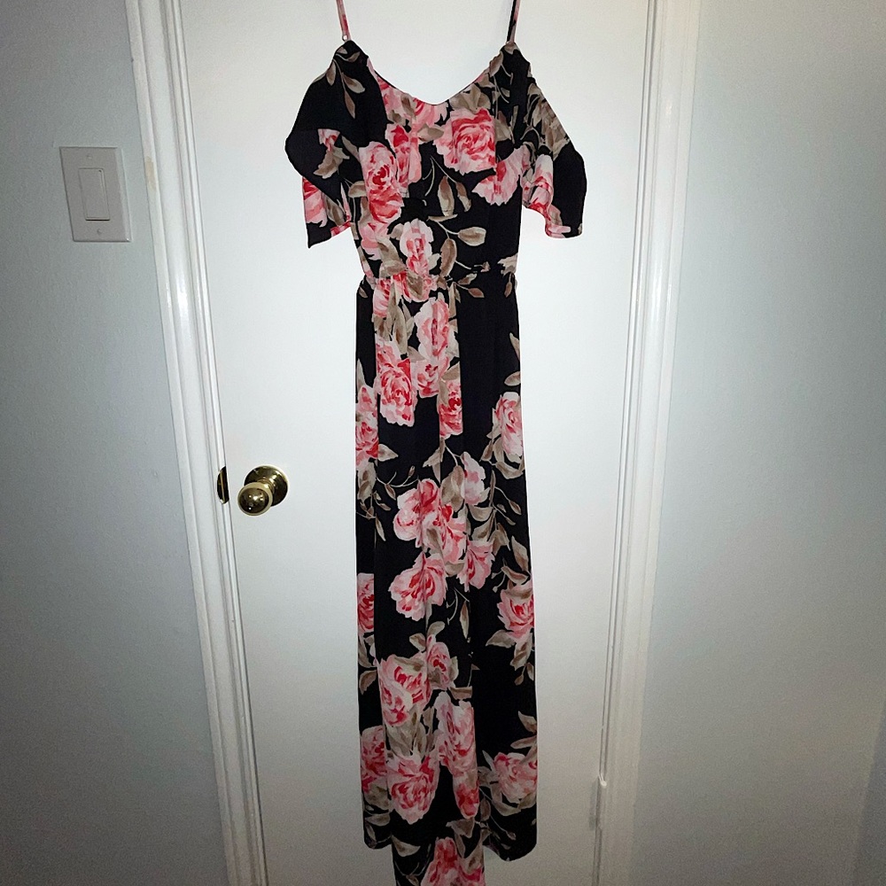 Miami floral off the shoulder maxi